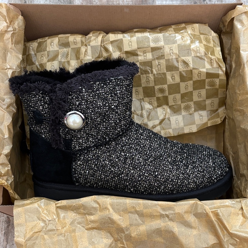 UGG Black Tweed Ankle Boots